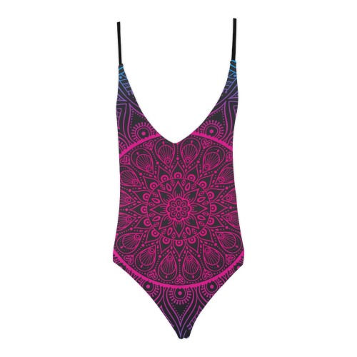 Mandala Sexy Lacing Backless One-Piece Swimsuit (Model S10)