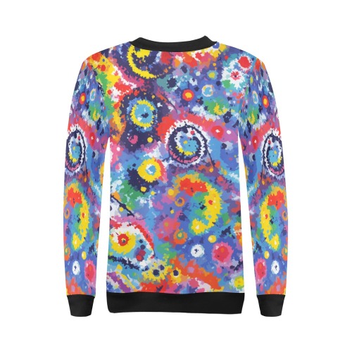 Pleasant colors on the theme of tie-dye pattern. All Over Print Crewneck Sweatshirt for Women (Model H18)