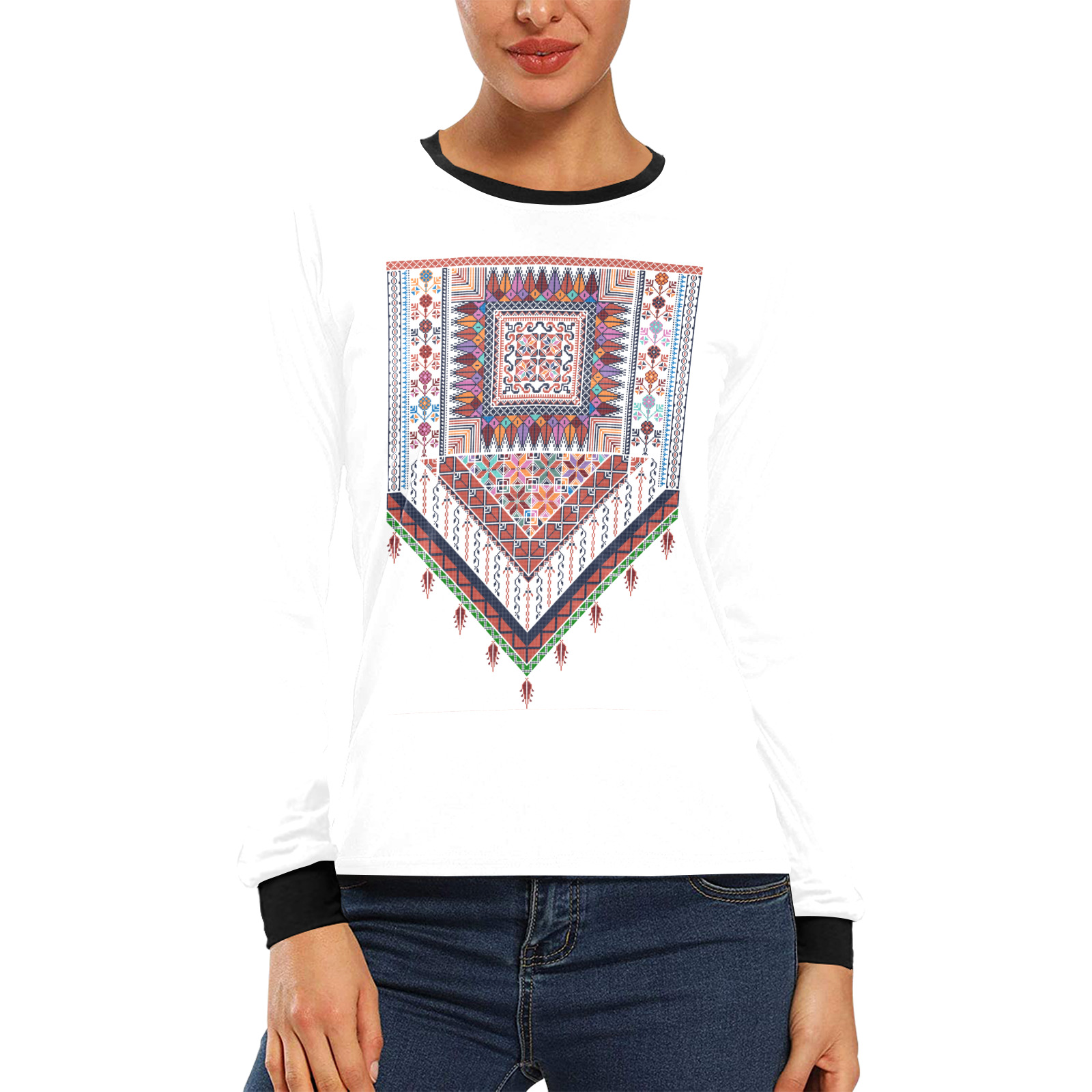 Tatreez 60 Women's All Over Print Long Sleeve T-shirt (Model T51)