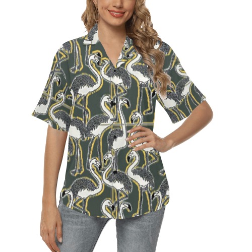 Shady Sady All Over Print Hawaiian Shirt for Women (Model T58)