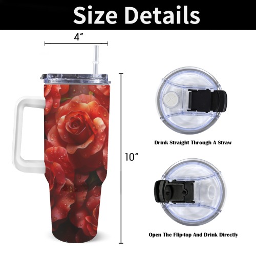 Floral Style 6 Tumbler 40oz Tumbler with Handle