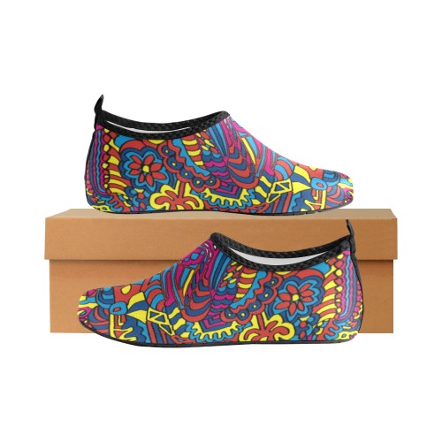 Groovy Doodle Colorful Art Women's Slip-On Water Shoes (Model 056)