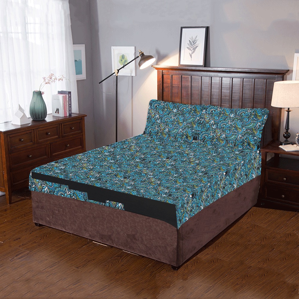Cerulean Swirls 3-Piece Bedding Set