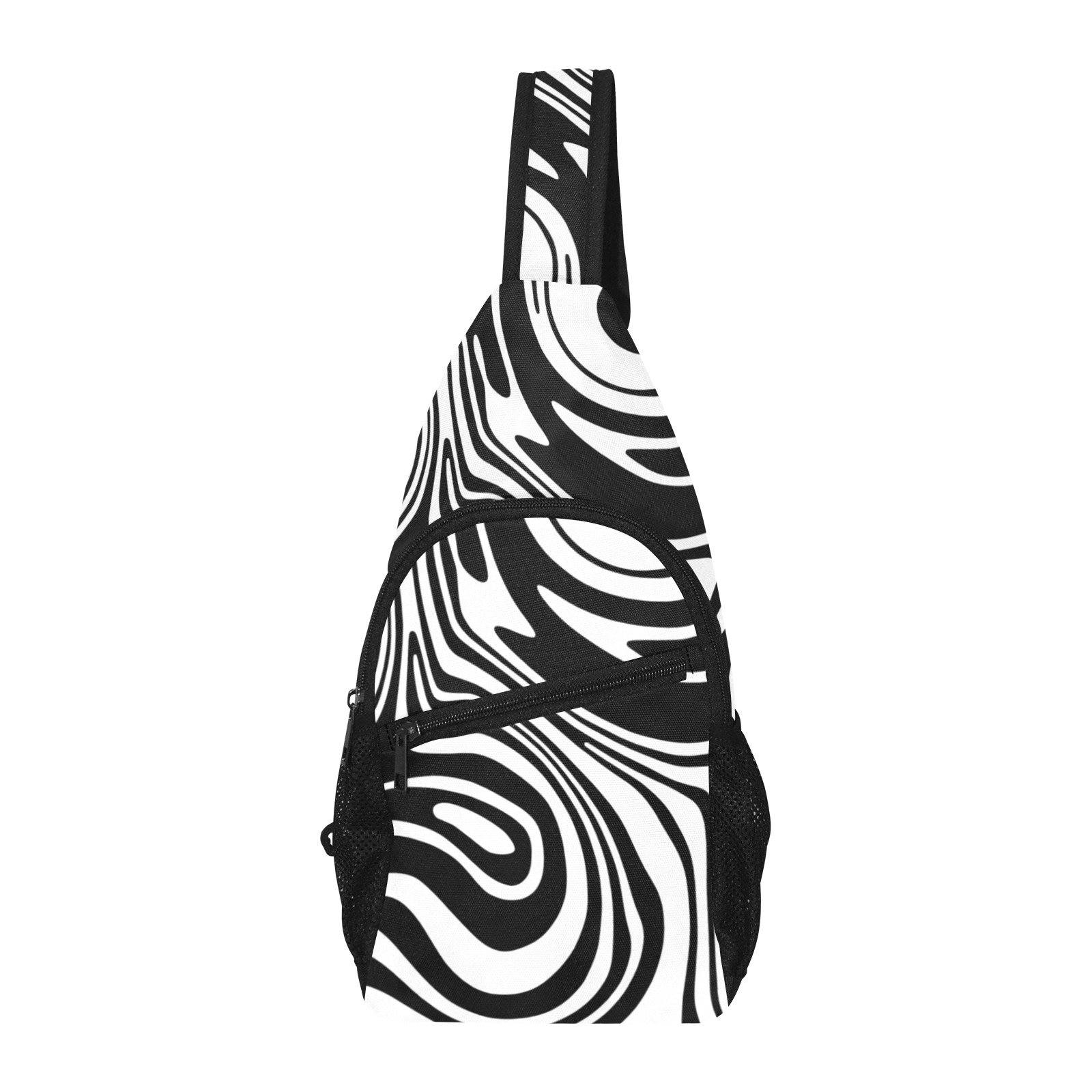 Black and White Marble All Over Print Chest Bag (Model 1719)