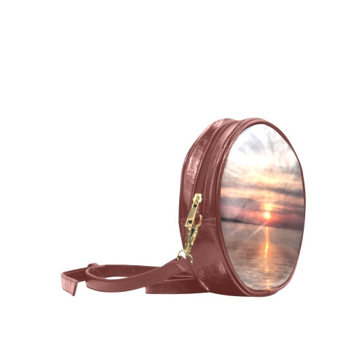 Pink Amber Sunset Collection Round Sling Bag (Model 1647)