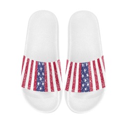 American Flag Distressed Men's Slide Sandals (Model 057)