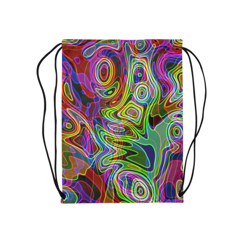Abstract Retro Neon Pattern Background Design Medium Drawstring Bag Model 1604 (Twin Sides) 13.8"(W) * 18.1"(H)