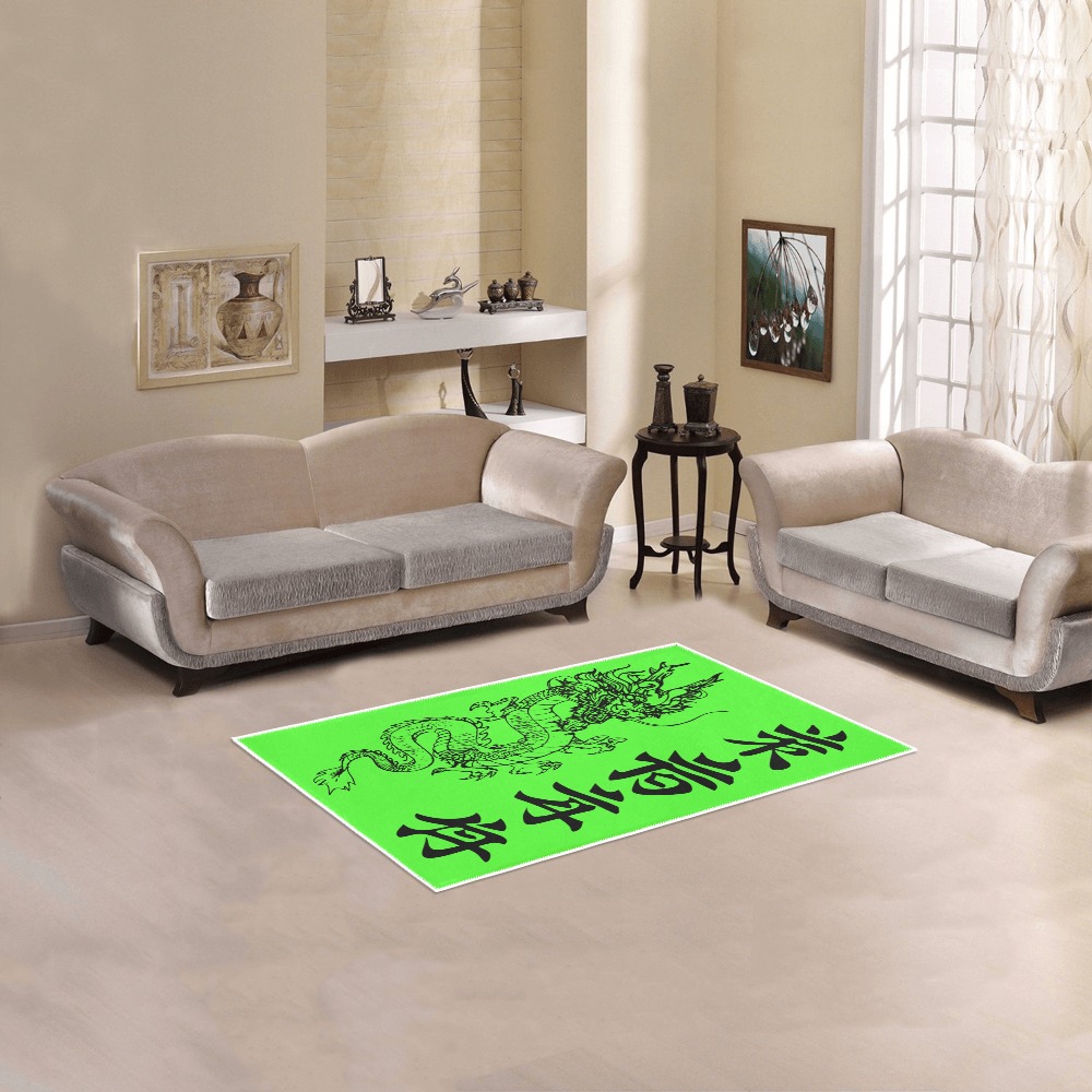 Chinese Dragon Rug Green Area Rug 2'7"x 1'8‘’