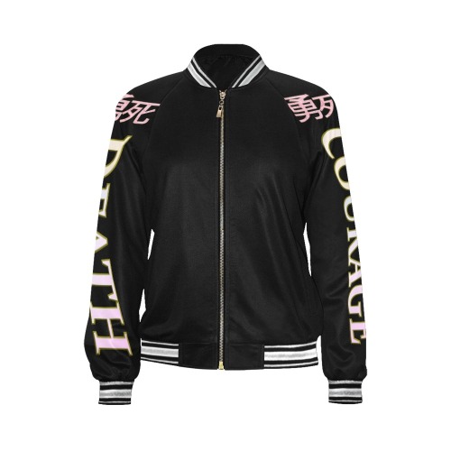 DEATH AND COURAGE All Over Print Bomber Jacket for Women (Model H21)