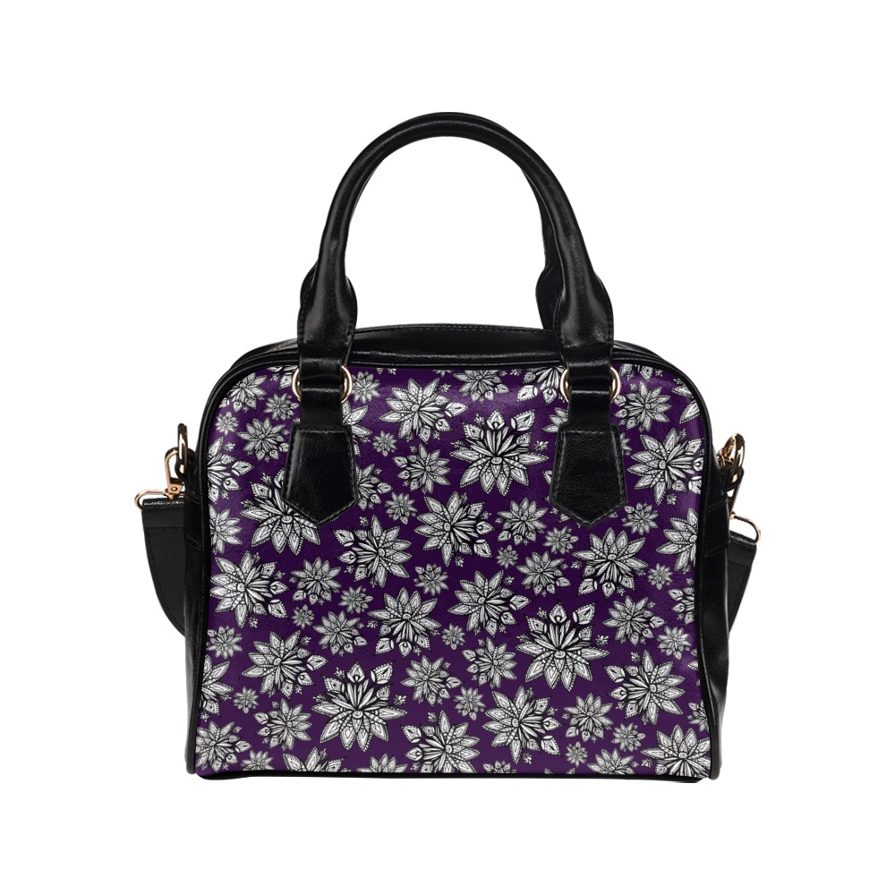 Creekside Floret pattern purple Shoulder Handbag (Model 1634)