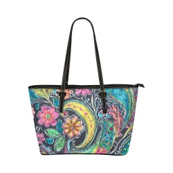 Paisley #1 Leather Tote Bag/Large (Model 1651)