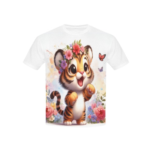 Watercolor Tiger 2 Kids' All Over Print T-shirt (USA Size) (Model T40)