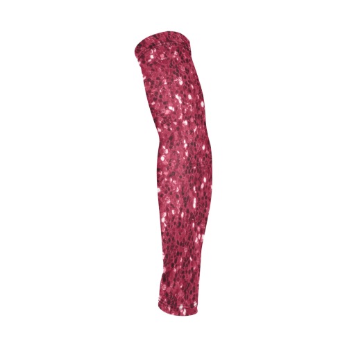 Magenta dark pink red faux sparkles glitter Arm Sleeves (Set of Two)