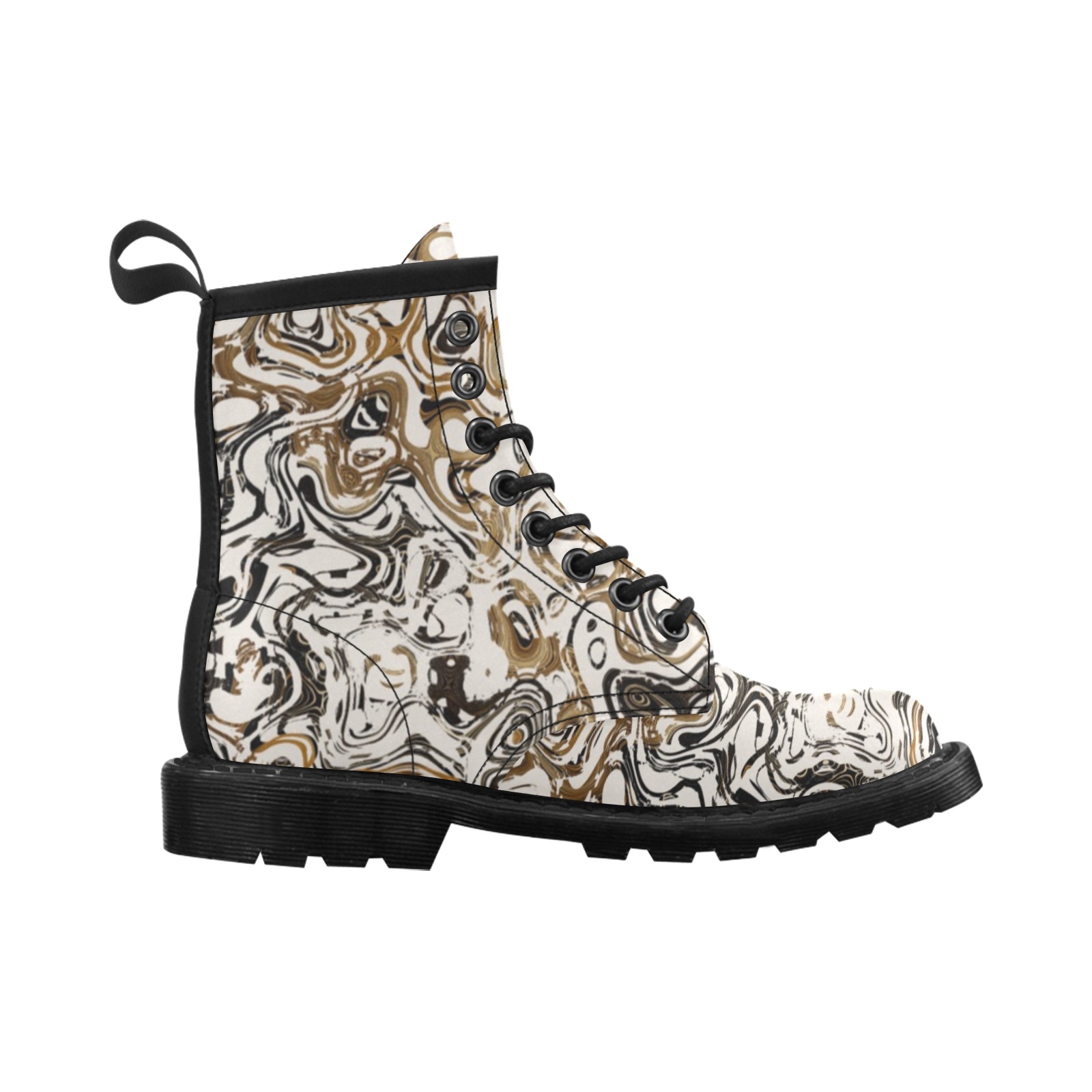 Marble Bronze Women's PU Leather Martin Boots (Model 402H)