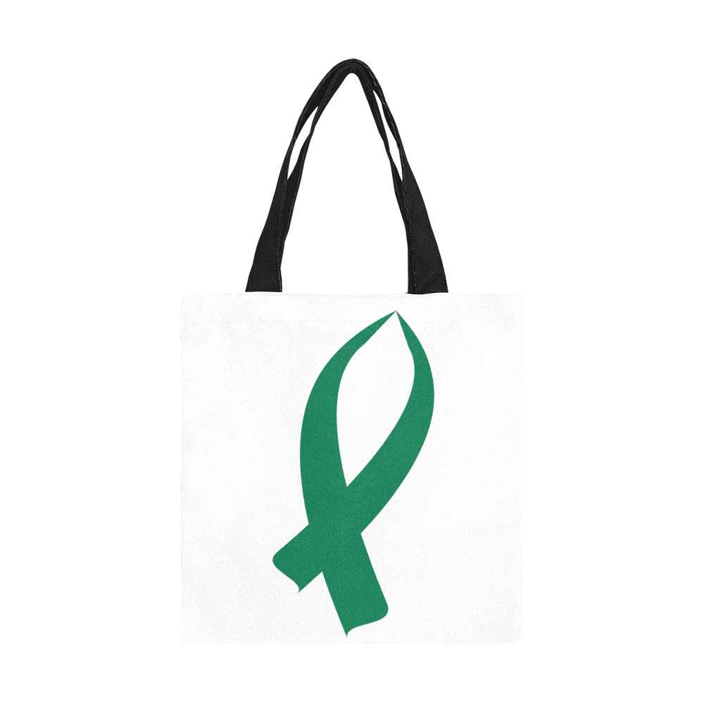 Awareness Ribbon (Green) All Over Print Canvas Tote Bag/Small (Model 1697)