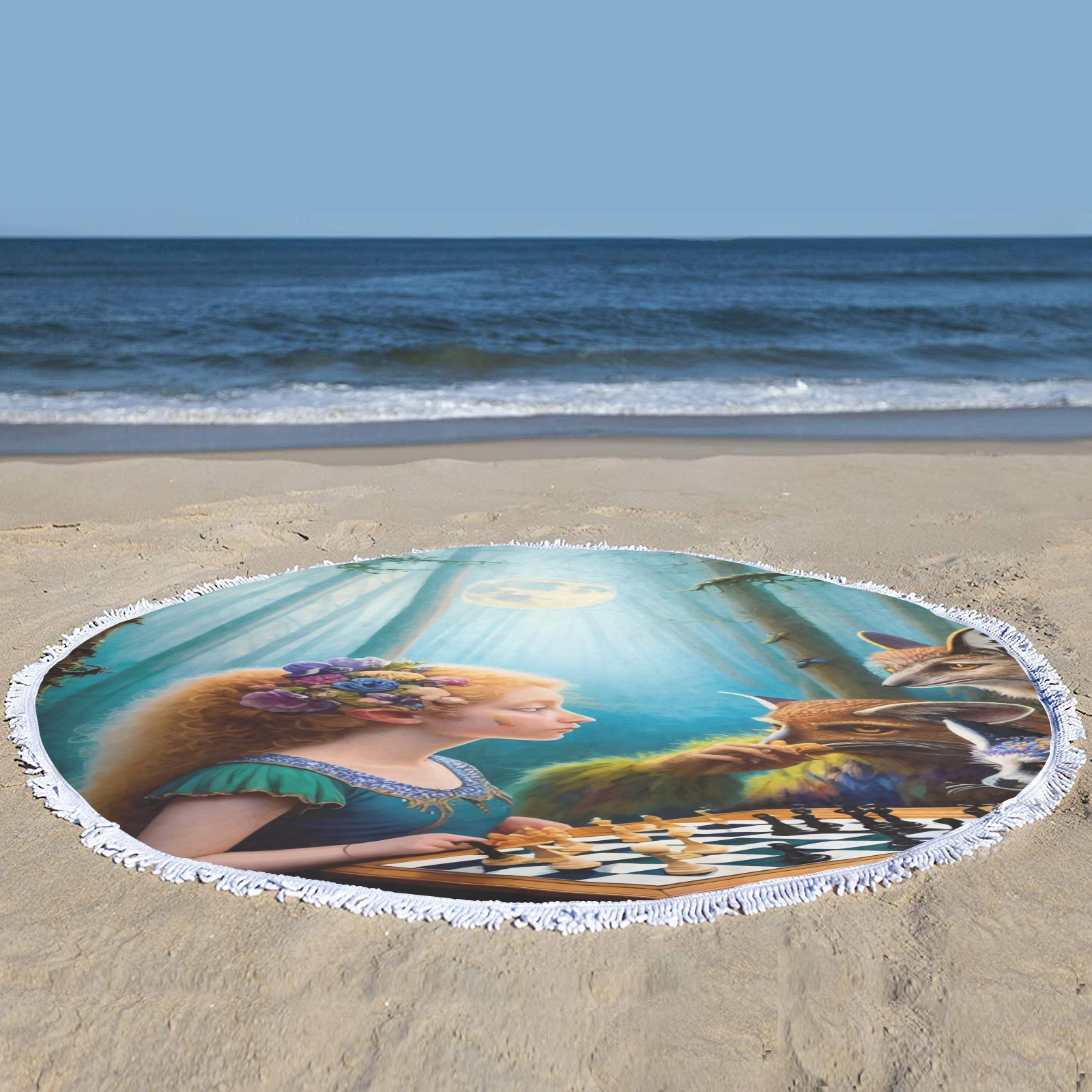 The Call of the Game 6_vectorized Circular Beach Shawl Towel 59"x 59"