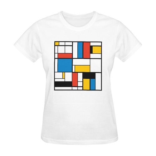 Mondrian De Stijl Modern Women's T-Shirt in USA Size (Two Sides Printing)