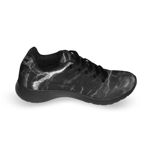 Black marble texture Men’s Running Shoes (Model 020)