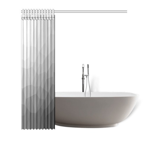 Grey Gradient Geometric Mesh Pattern Shower Curtain 66"x72"