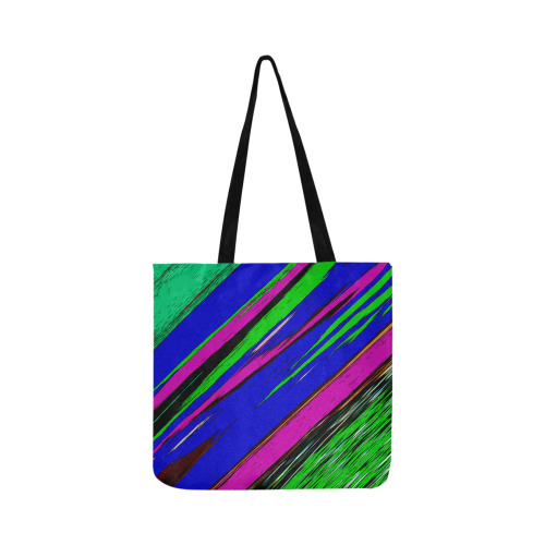Diagonal Green Blue Purple And Black Abstract Art Reusable Shopping Bag Model 1660 (Two sides)