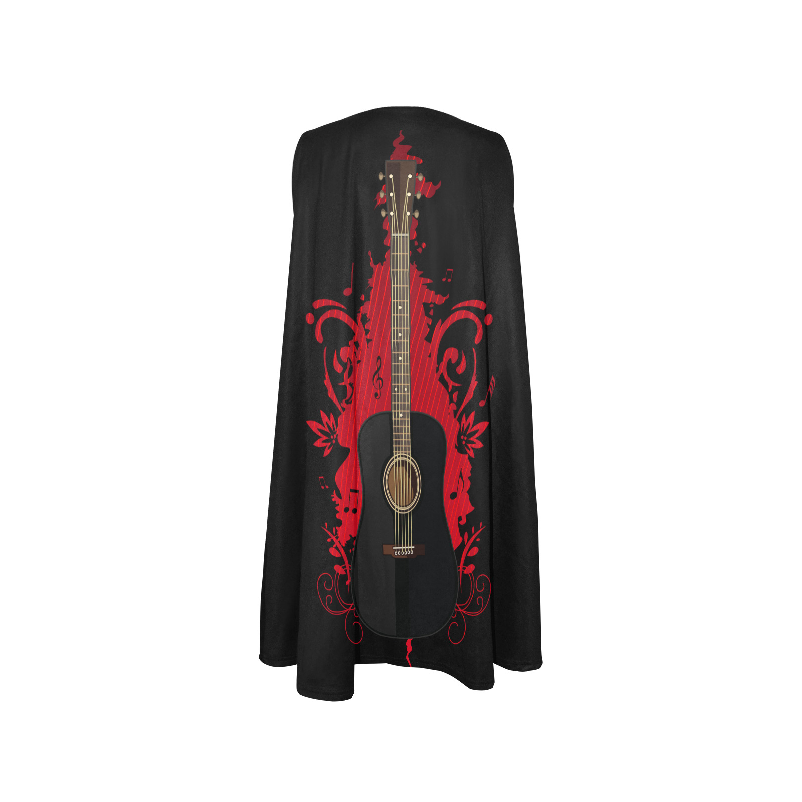 Rad Guitar Sleeveless A-Line Pocket Dress (Model D57)