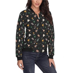 Lucky nature in space I All Over Print Bomber Jacket for Women (Model H36)