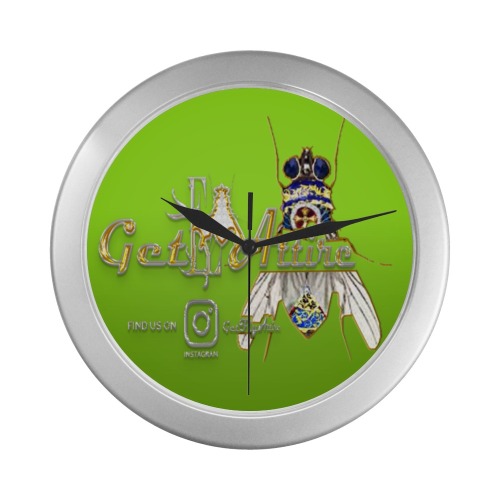 Get Fly Attire Collectable Fly Silver Color Wall Clock