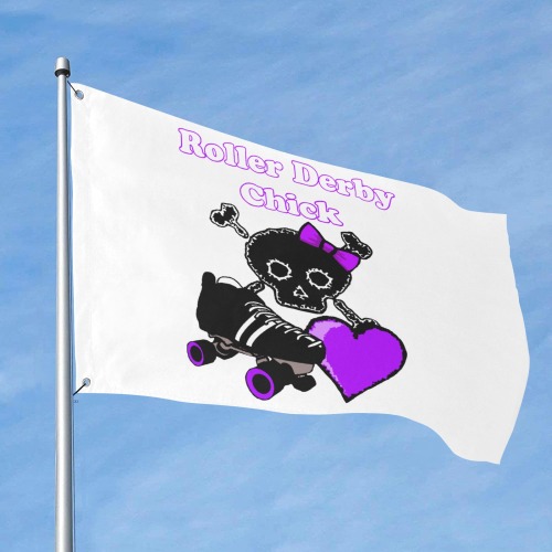 Roller Derby Chick (Purple) Custom Flag 6x4 Ft (72"x48") (One Side)