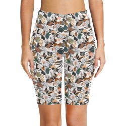 Abstract birds in the jungle 63 Women's Workout Half Tights (Model L42)
