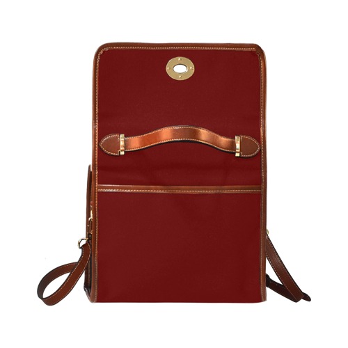 color blood red Waterproof Canvas Bag-Brown (All Over Print) (Model 1641)