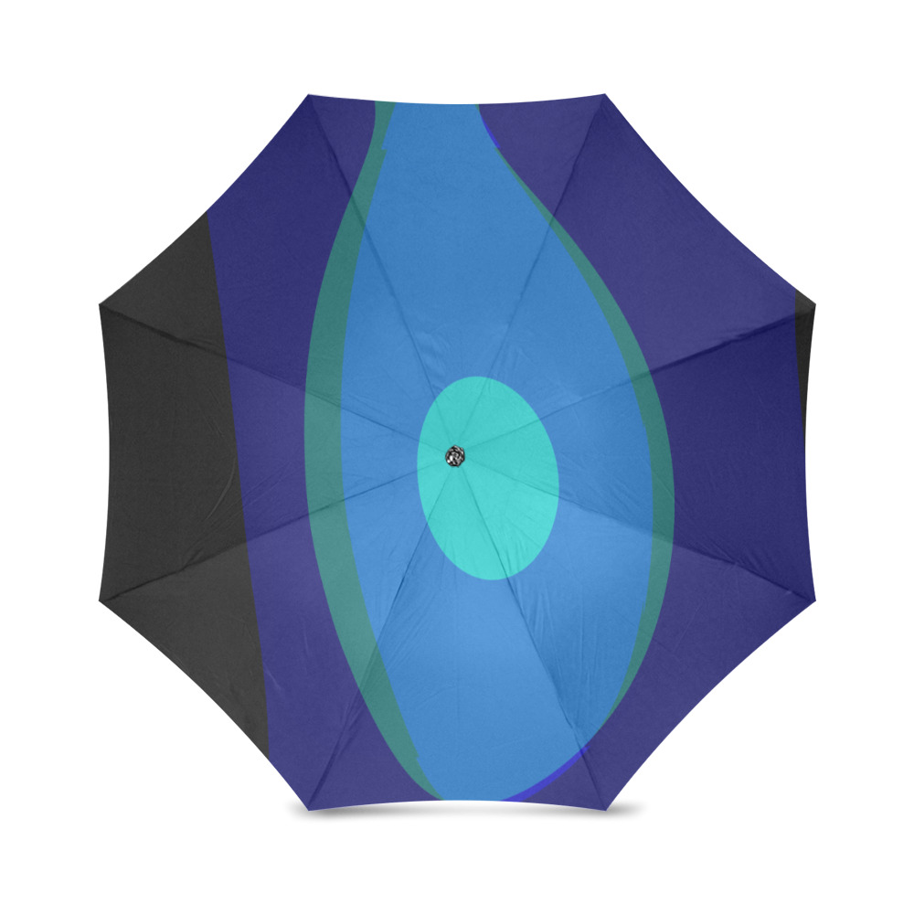Dimensional Blue Abstract 915 Foldable Umbrella (Model U01)