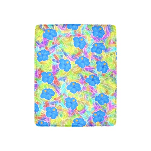 Blue Hawaiian Flowers Pattern