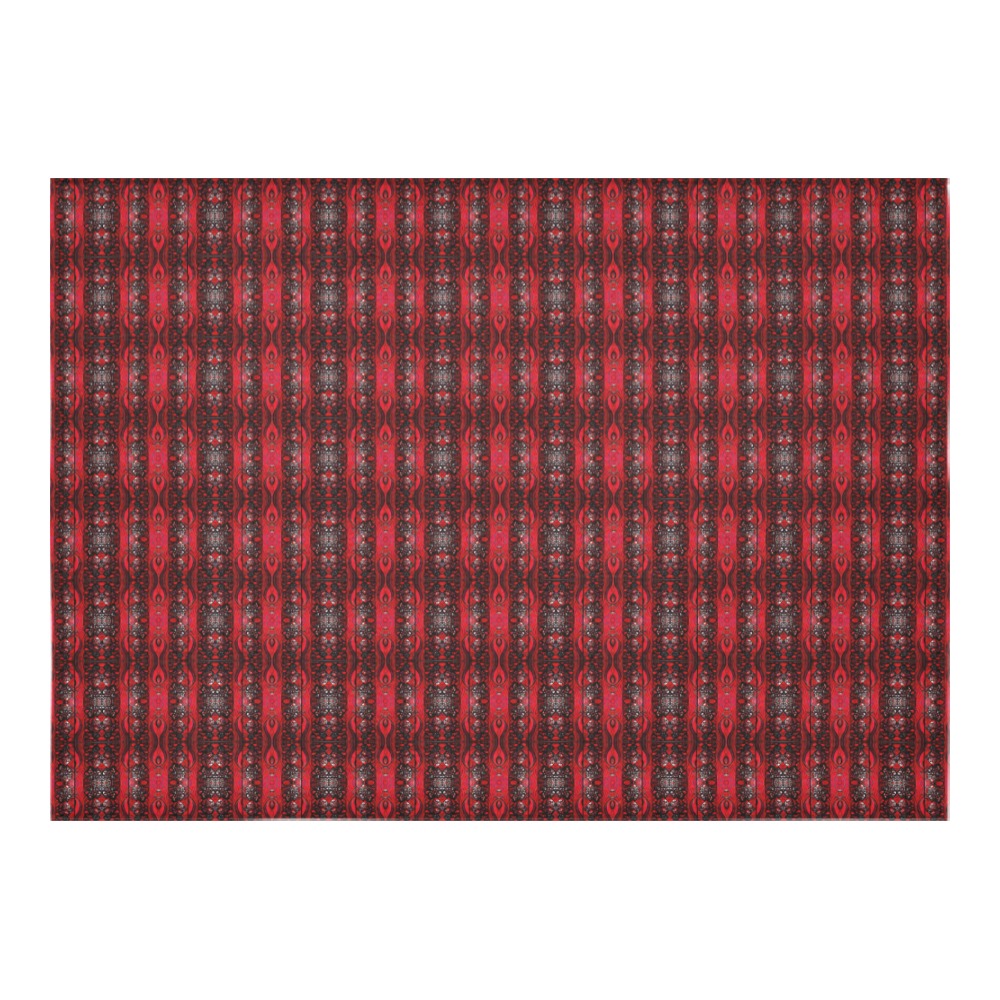 red and black intricate pattern repeating Cotton Linen Tablecloth 60"x 84"