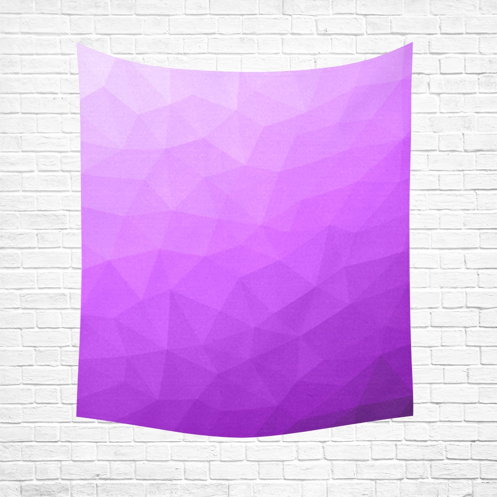 Purple gradient geometric mesh pattern Cotton Linen Wall Tapestry 51"x 60"