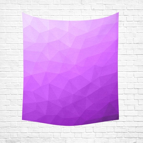 Purple gradient geometric mesh pattern Cotton Linen Wall Tapestry 51"x 60"