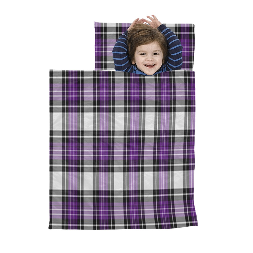 Purple Black Plaid Kids' Sleeping Bag