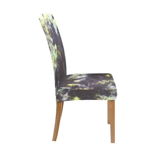 Green and black colorful marbling Chair Cover (Pack of 4)