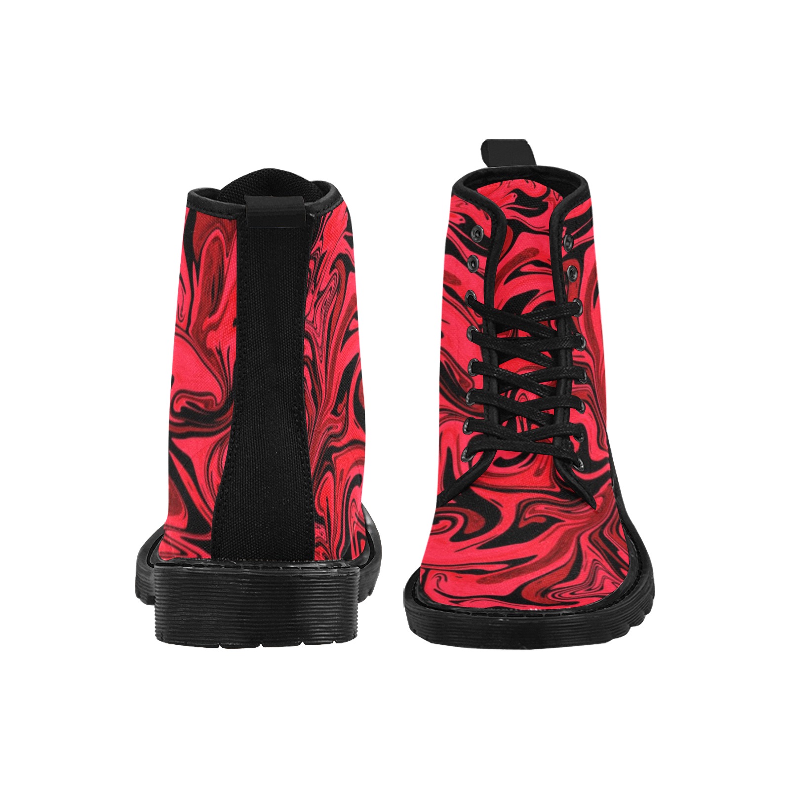 Liquid8 Martin Boots for Women (Black) (Model 1203H)