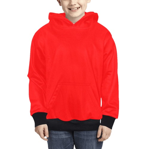 Merry Christmas Red Solid Color Kids' All Over Print Hoodie (Model H38)