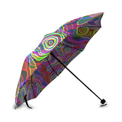 Abstract Retro Neon Pattern Background Design Foldable Umbrella (Model U01)