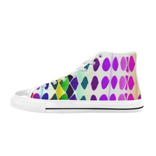 abstract rainbow - pride High Top Canvas Shoes for Kid (Model 017)