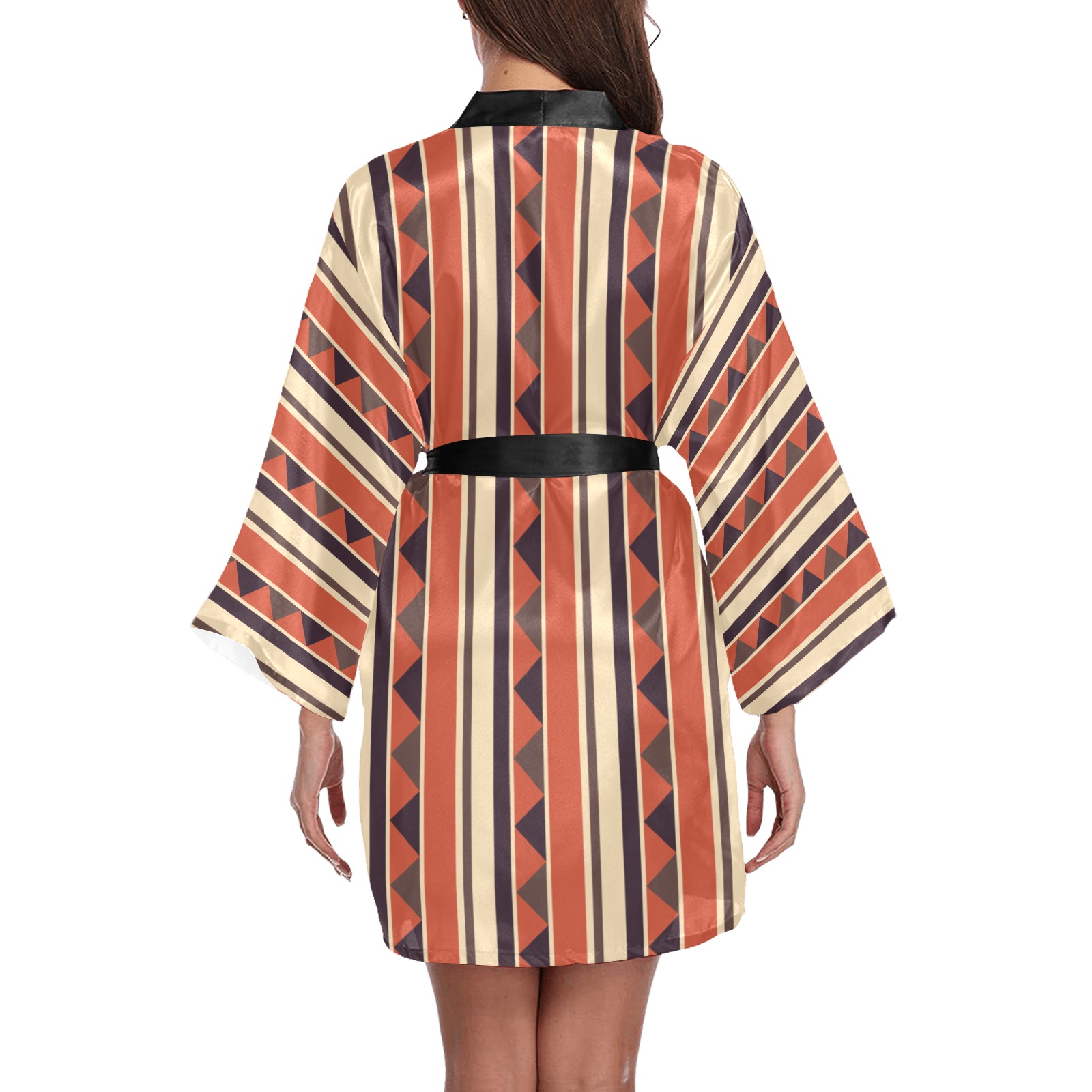 pattern Long Sleeve Kimono Robe