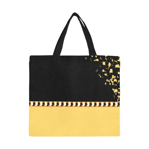 Dramatic Yellow and Black Geometric Art All Over Print Canvas Tote Bag/Large (Model 1699)