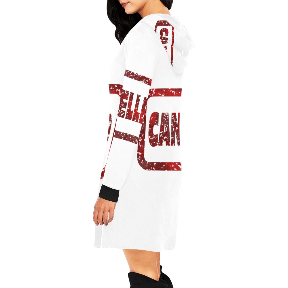 Cancelled All Over Print Hoodie Mini Dress (Model H27)