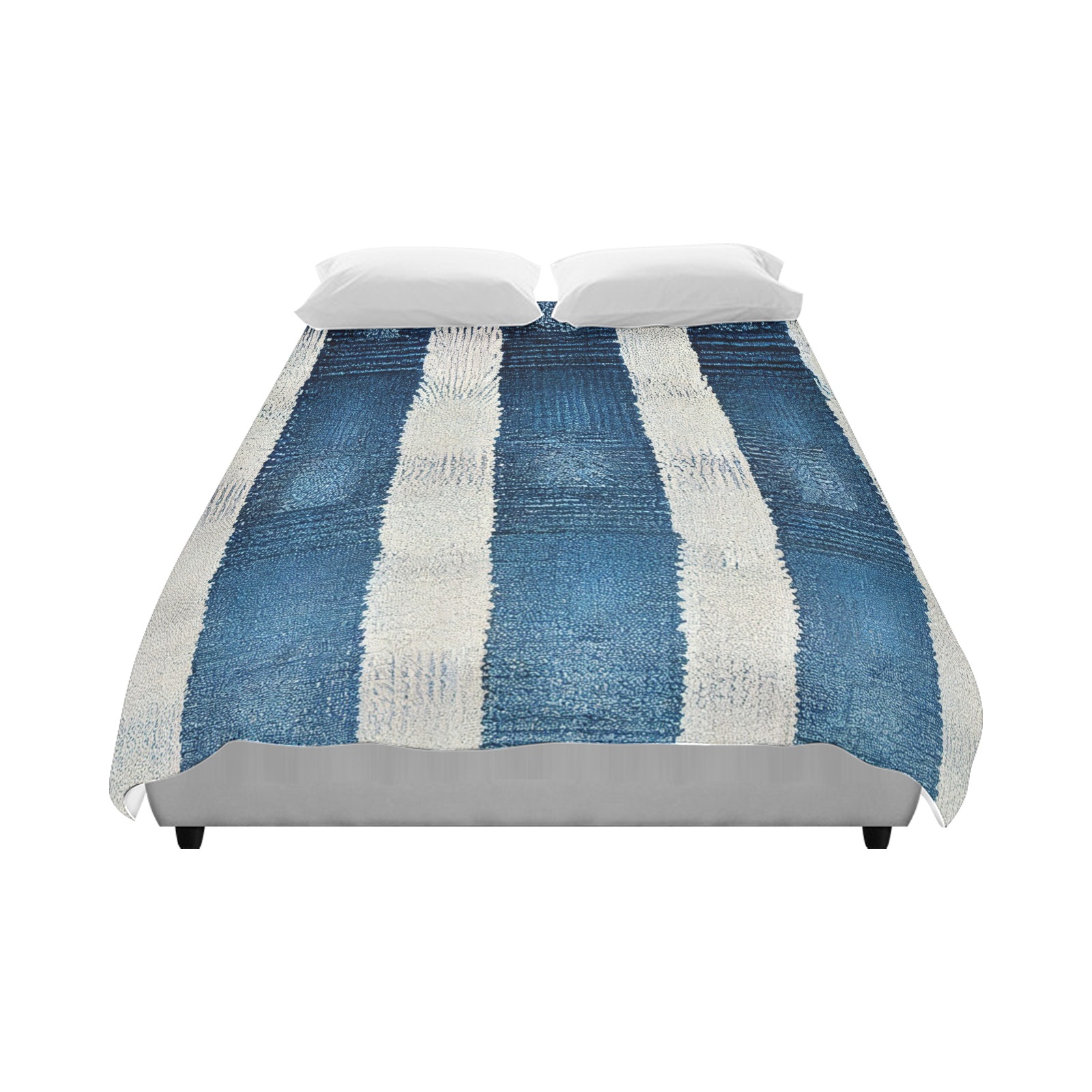 blue and white striped pattern Duvet Cover 86"x70" ( All-over-print)