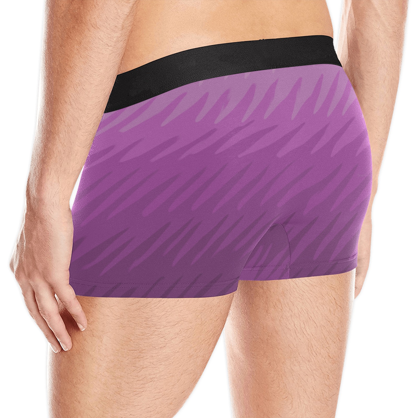 pink wavespike Men's Boxer Briefs w/ Custom Waistband (Merged Design) (Model L10)
