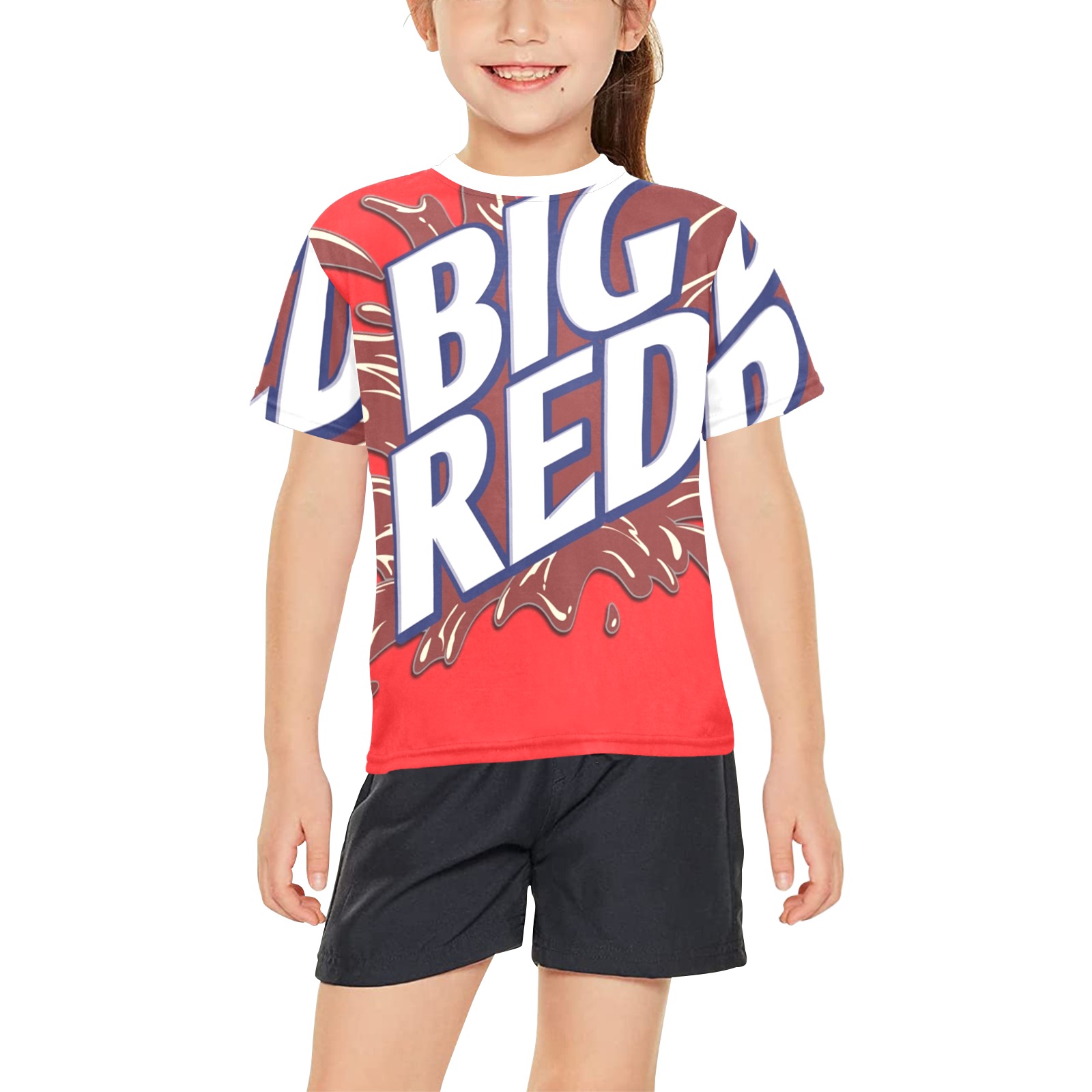 Big Red Soda shirt Big Girls' All Over Print Crew Neck T-Shirt (Model T40-2)