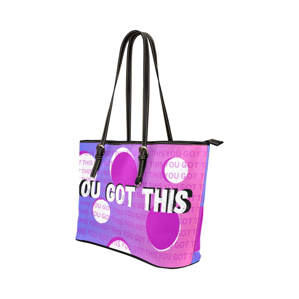 YOU GOT THIS Leather Tote Bag/Small (Model 1651)