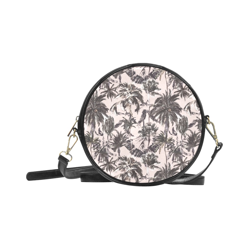 Obsession_tropical_palm_trees Round Sling Bag (Model 1647)