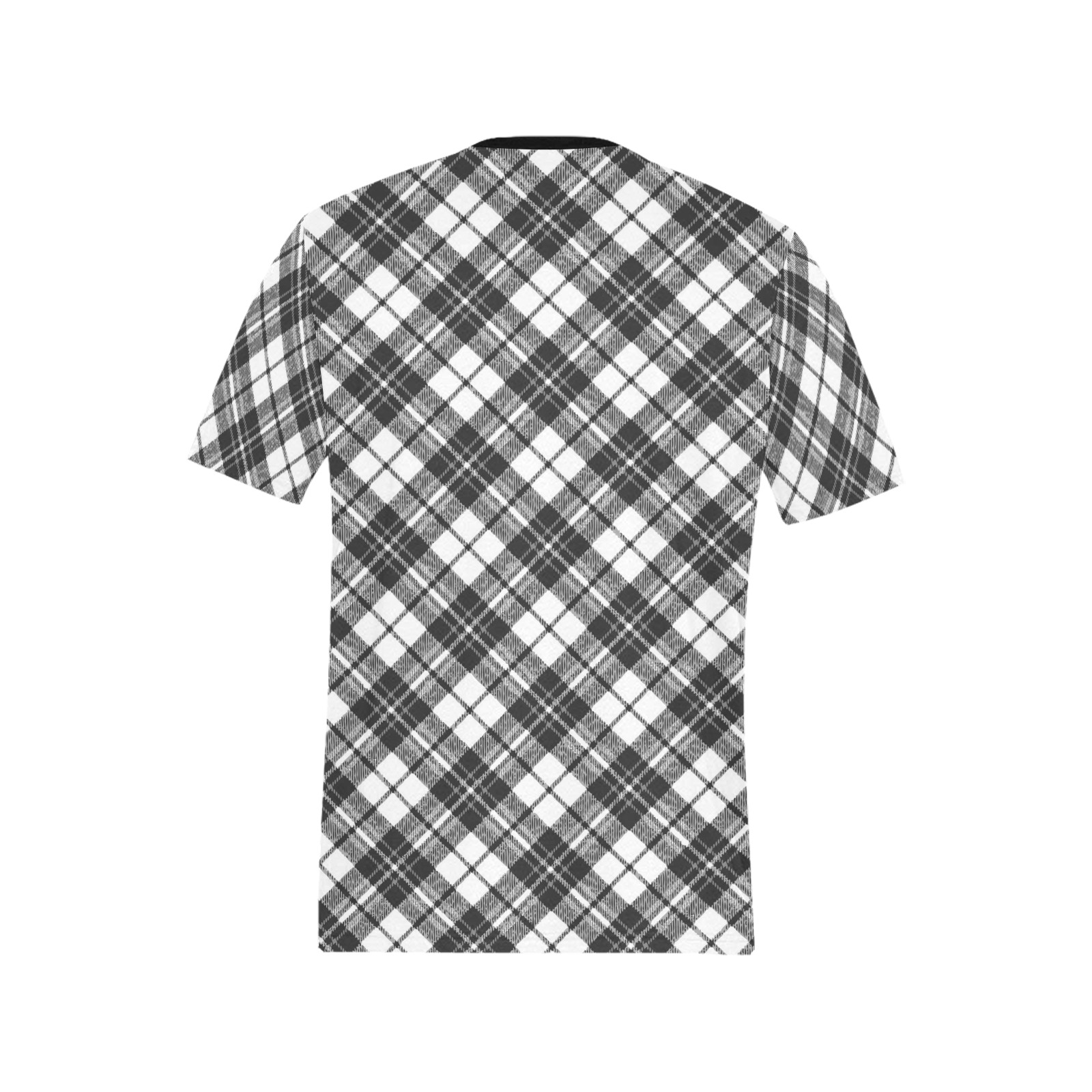Tartan black white pattern holidays Christmas xmas elegant lines geometric cool fun classic elegance Men's All Over Print T-Shirt (Solid Color Neck) (Model T63)